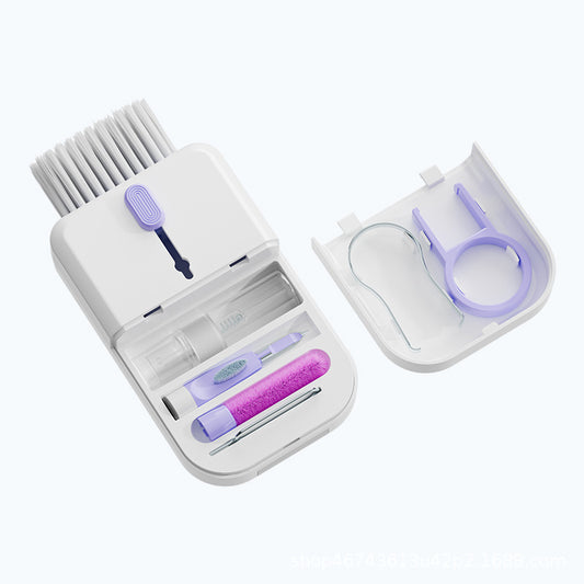 Portable 11 In 1 Multifunctional Cleaning Kit Computer Keyboard Cleaner Phone Screen Clean Tools Earphone Clean Brush With Storage Box