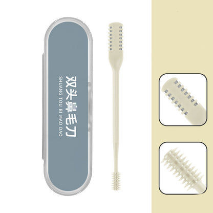 Stainless Steel Double Head Nose Hair Trimmer with Storage Box