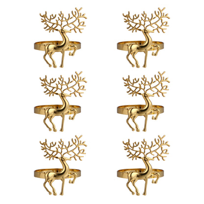 Golden Christmas Fawn Buckle Napkin Ring