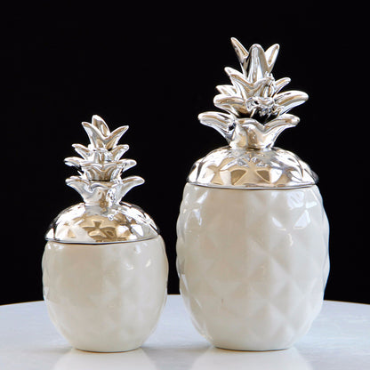 Ceramic pineapple jar decoration