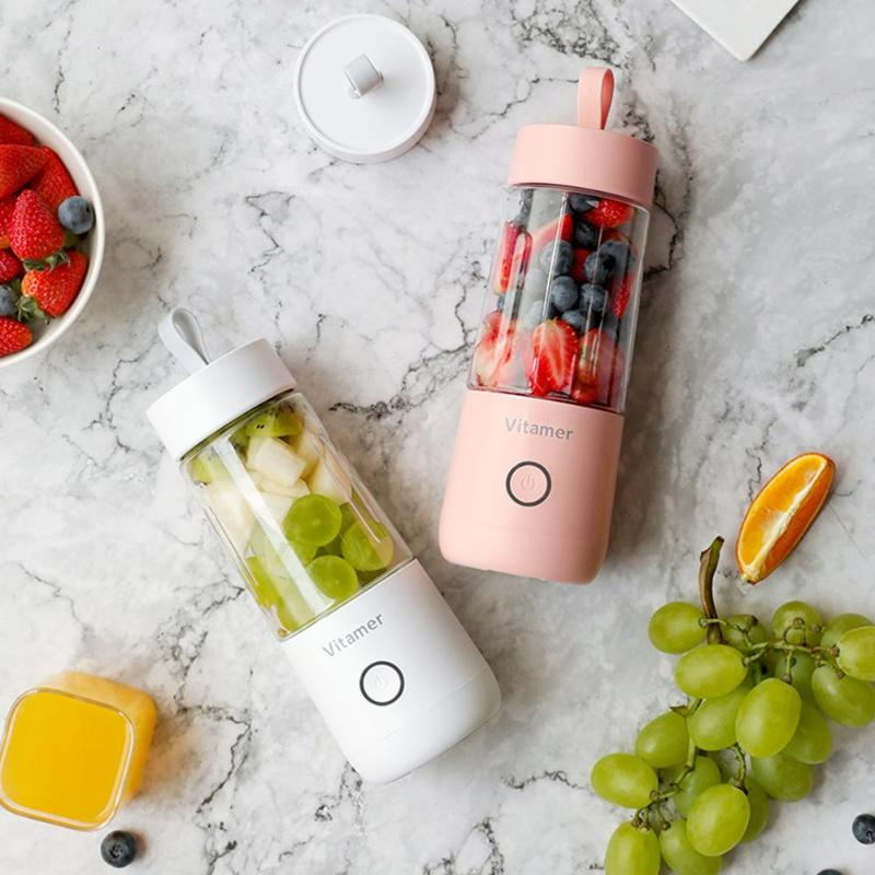 350ml Portable Blender Juicer – USB Rechargeable Personal Smoothie & Juice Mixer Bottle