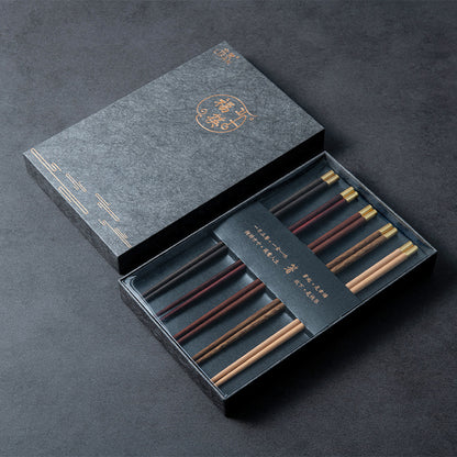 Gift Boxed Chicken Wings Log chopsticks Household Chopsticks Family Set 5 Pairs