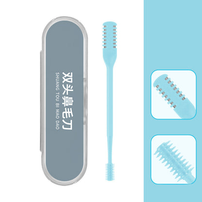 Stainless Steel Double Head Nose Hair Trimmer with Storage Box