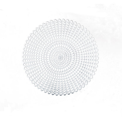 Solid color round PVC hollow placemat