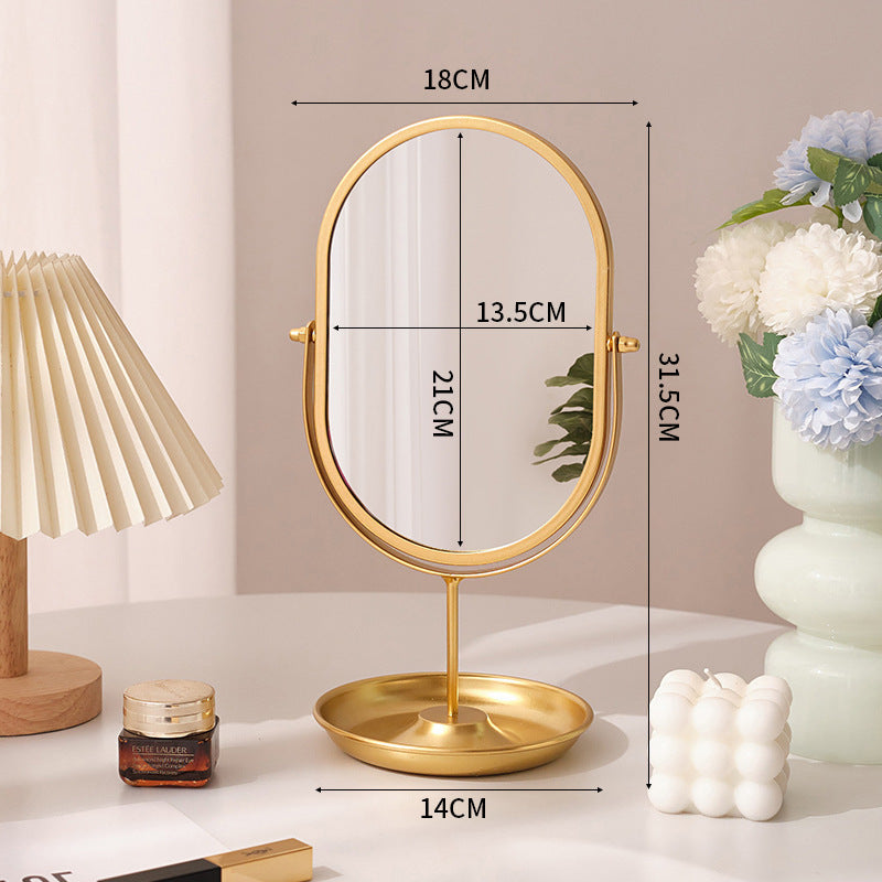 Household Lightweight Desktop Makeup Mirror for Bedroom Dressing Table