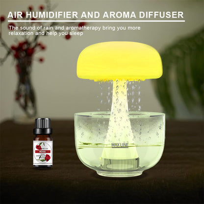 Jellyfish Raindrop Humidifier with 7-Color Light & Aroma Diffuser