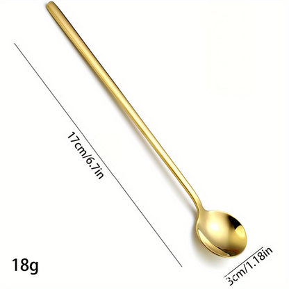Stainless Steel Round Long Handle Stirring Coffee Spoon