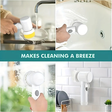 Electric Spin Cleaning Brush – USB Rechargeable Handheld Rotary Power Cleaning Brush for Kitchen & Bathroom