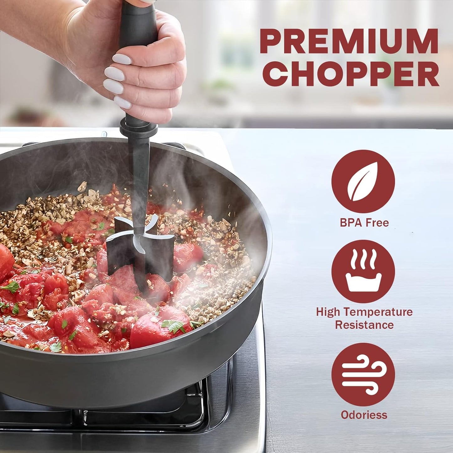 Heat-Resistant Nylon Meat Chopper & Masher – Non-Stick Cookware Tool