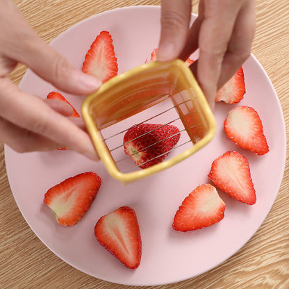 Stainless Steel Fruit & Egg Cup Slicer – Strawberry, Banana & Vegetable Cutter