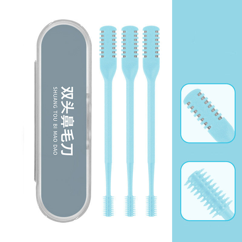 Stainless Steel Double Head Nose Hair Trimmer with Storage Box