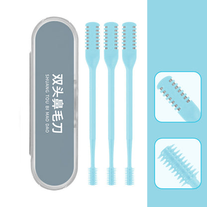 Stainless Steel Double Head Nose Hair Trimmer with Storage Box