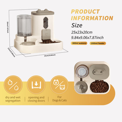 2-in-1 Pet Feeder & Water Dispenser – Automatic Gravity Feeding Bowl for Cats & Dogs