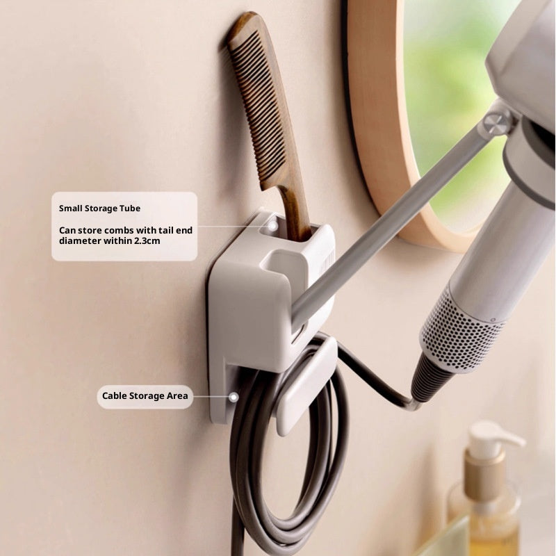 Lazy Hair Dryer Rack Bathroom Wall Hanging Hand-free