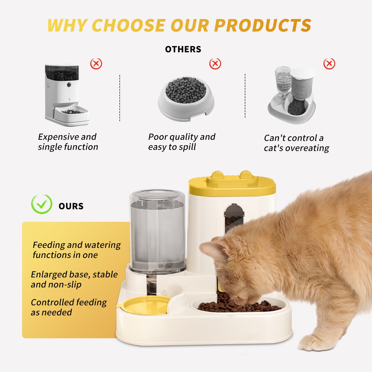 2-in-1 Pet Feeder & Water Dispenser – Automatic Gravity Feeding Bowl for Cats & Dogs