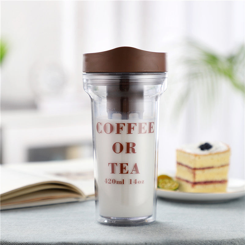 Double-Layer Leak-Proof Plastic Tea Cup (420ML)