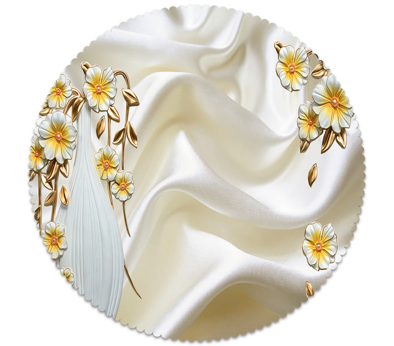 Creative White Pleated Embossed Tablecloth
