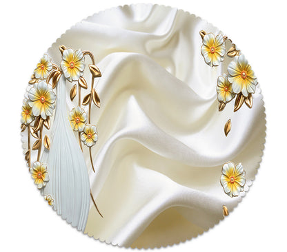 Creative White Pleated Embossed Tablecloth