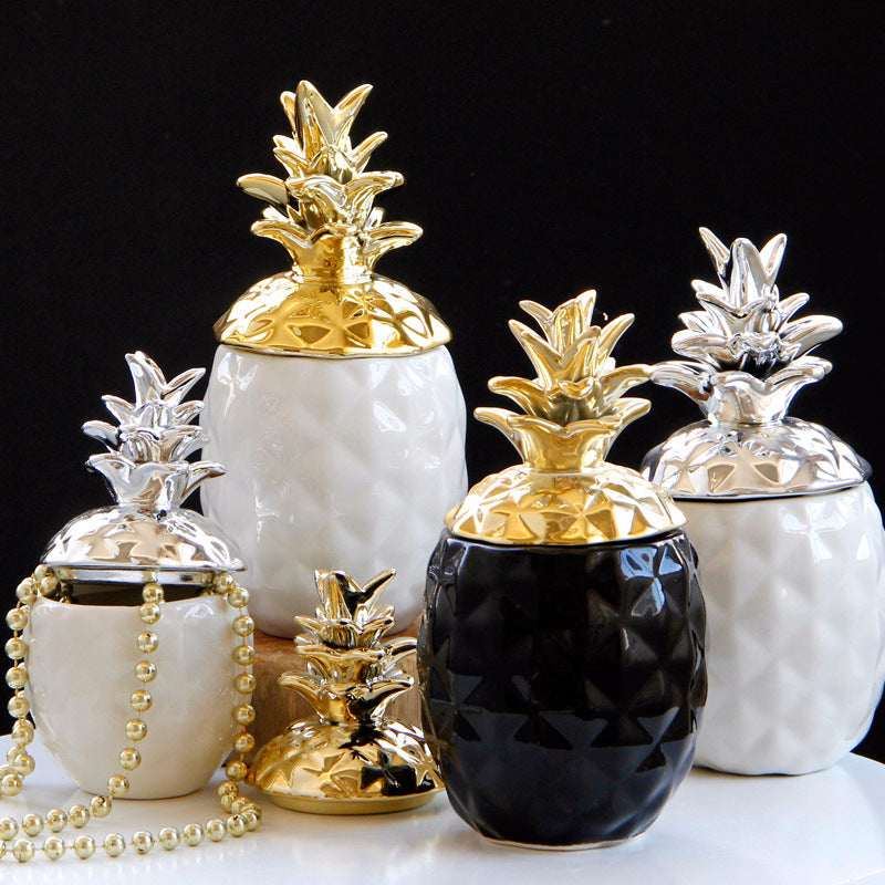 Ceramic pineapple jar decoration