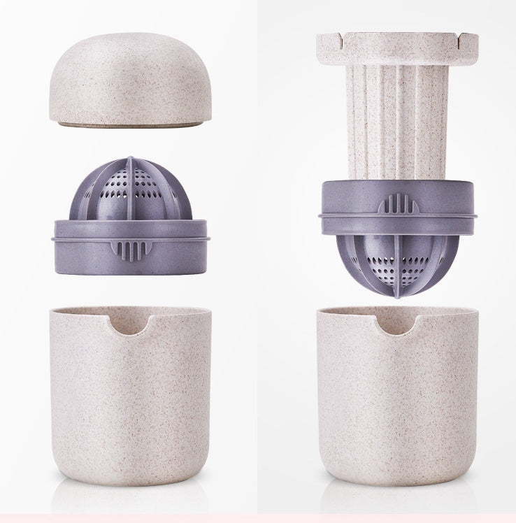 Wheat Straw Manual Citrus Juicer – Portable Lemon & Orange Squeezer Cup