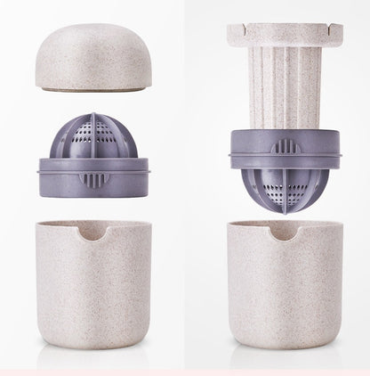 Wheat Straw Manual Citrus Juicer – Portable Lemon & Orange Squeezer Cup