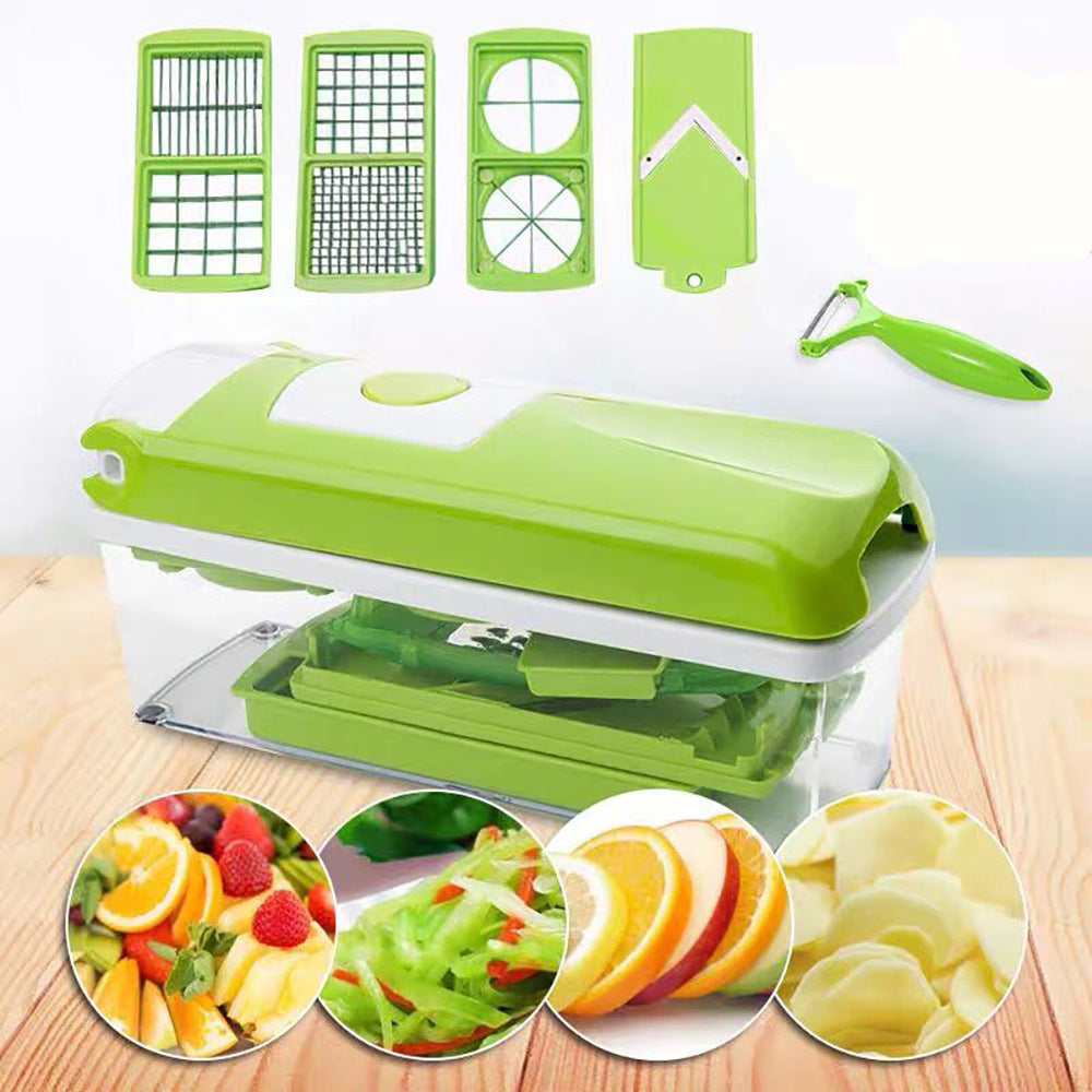 2-Piece Multifunctional Vegetable Chopper, Slicer & Dicer