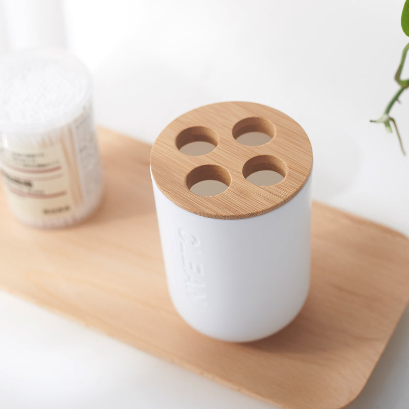 Eco-Friendly Bamboo Toothbrush Holder
