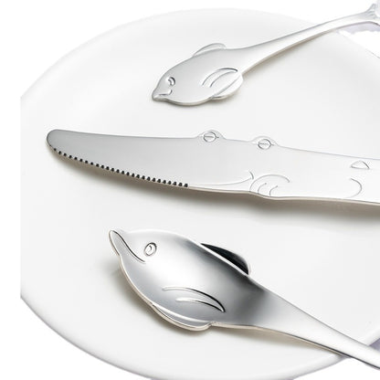 Creative Cute Dolphin 304 Stainless Steel Coffee Knife And Fork Suit