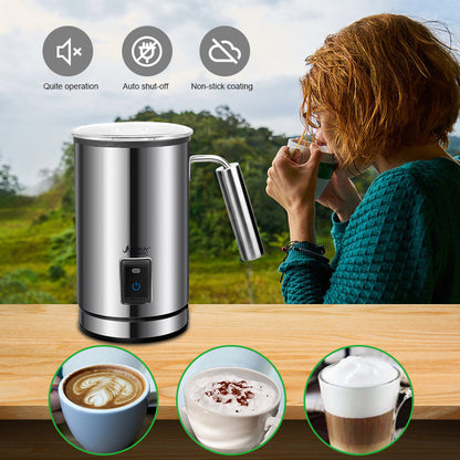 Electric Milk Frother & Warmer – 3-Function Soft Foam Maker for Coffee, Espresso & Cappuccino