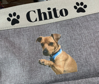 Personalized Pet Dog Toy Storage Basket Dog Canvas Bag Fold
