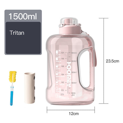 Men's Large Capacity Straw Sports Bottle