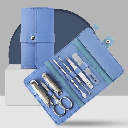 7-Piece Stainless Steel Nail Scissors Set with Leather Case