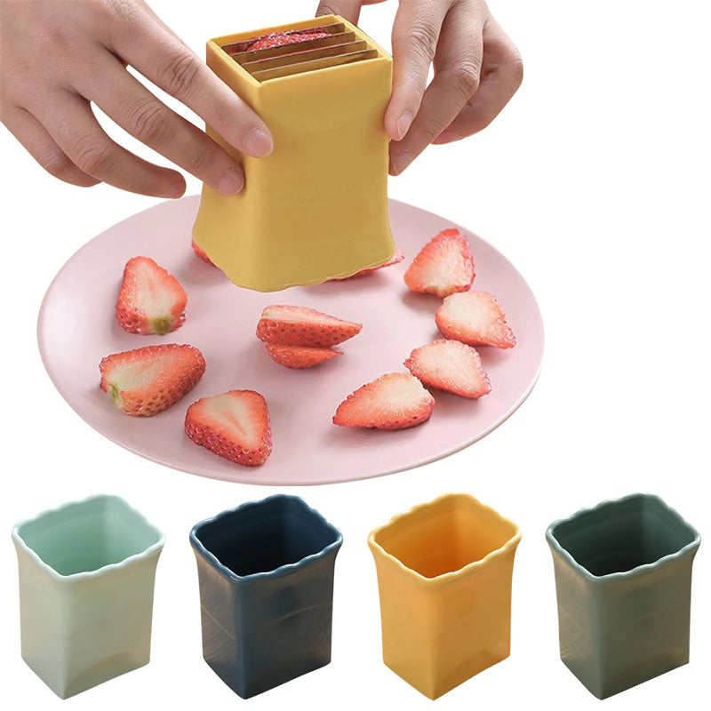 Stainless Steel Fruit & Egg Cup Slicer – Strawberry, Banana & Vegetable Cutter