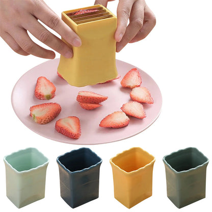 Stainless Steel Fruit & Egg Cup Slicer – Strawberry, Banana & Vegetable Cutter