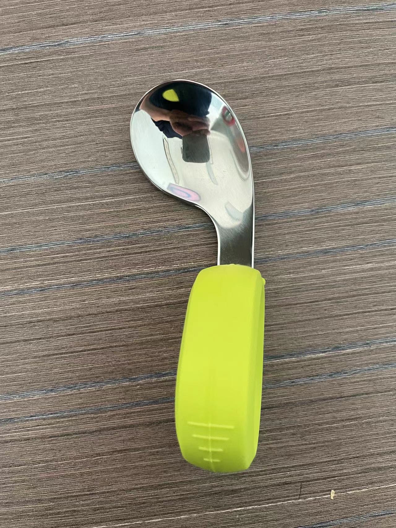 Children Fork And Spoon 304 Stainless Steel Eating Short Handle Elbow Tableware