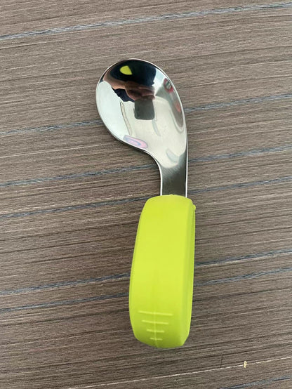 Children Fork And Spoon 304 Stainless Steel Eating Short Handle Elbow Tableware
