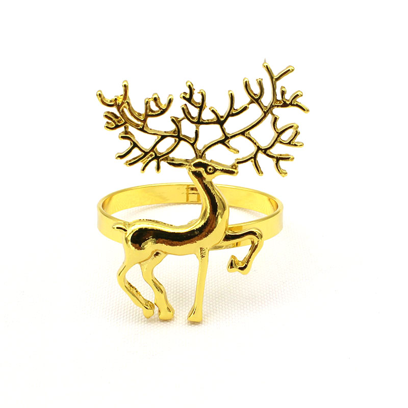 Golden Christmas Fawn Buckle Napkin Ring