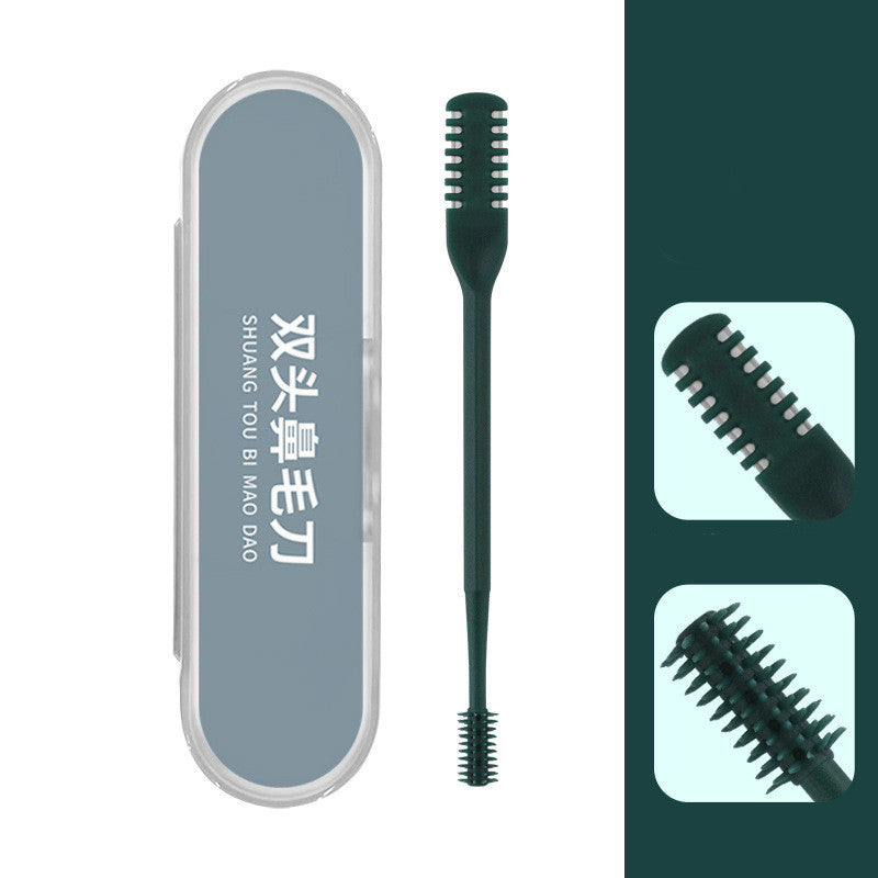 Stainless Steel Double Head Nose Hair Trimmer with Storage Box