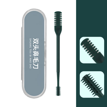 Stainless Steel Double Head Nose Hair Trimmer with Storage Box