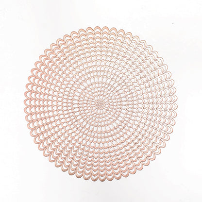 Solid color round PVC hollow placemat
