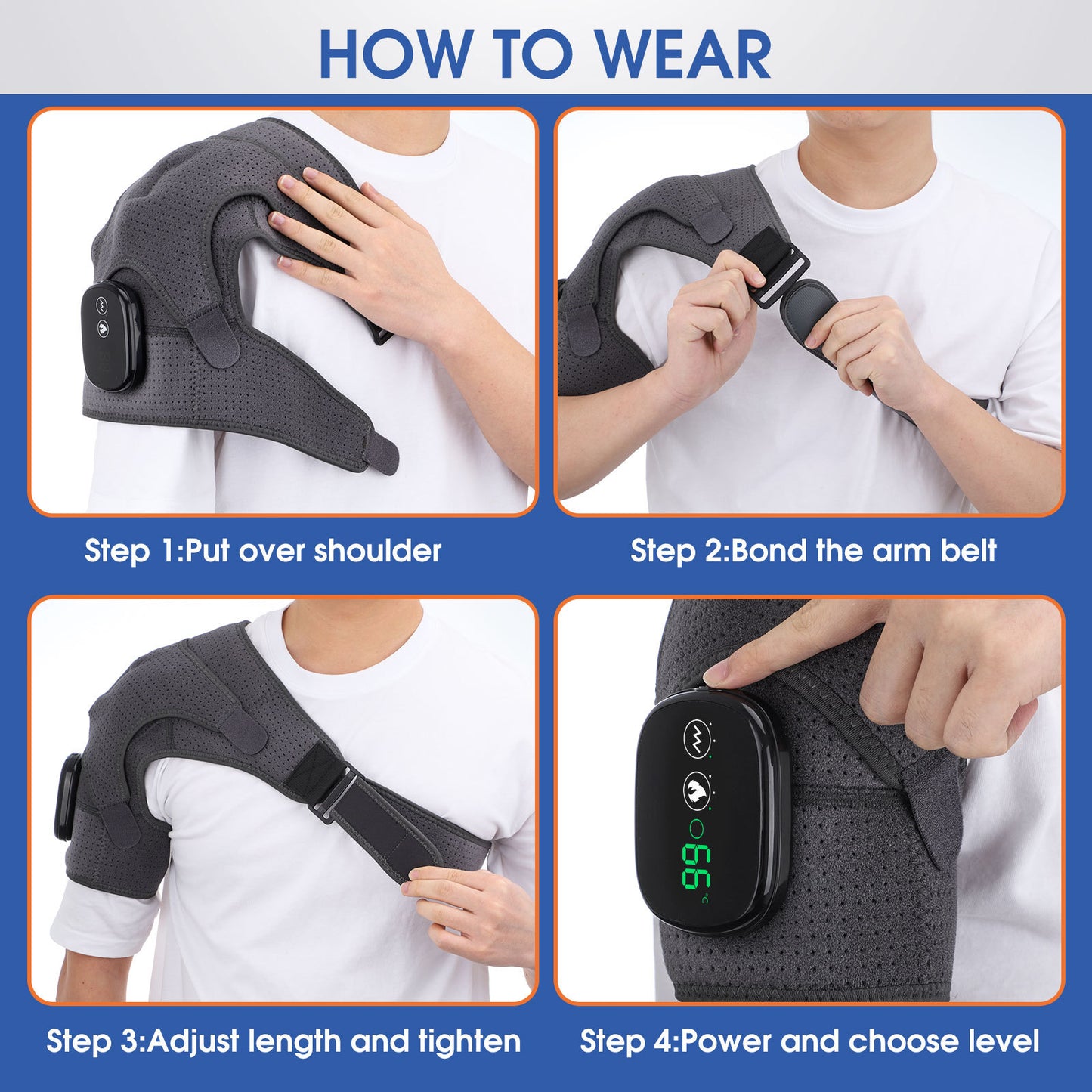 3-Speed Vibration Electric Shoulder Massage Pad