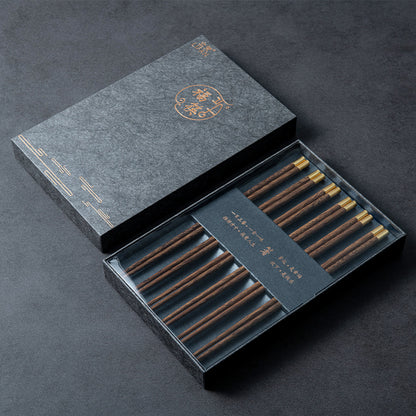 Gift Boxed Chicken Wings Log chopsticks Household Chopsticks Family Set 5 Pairs