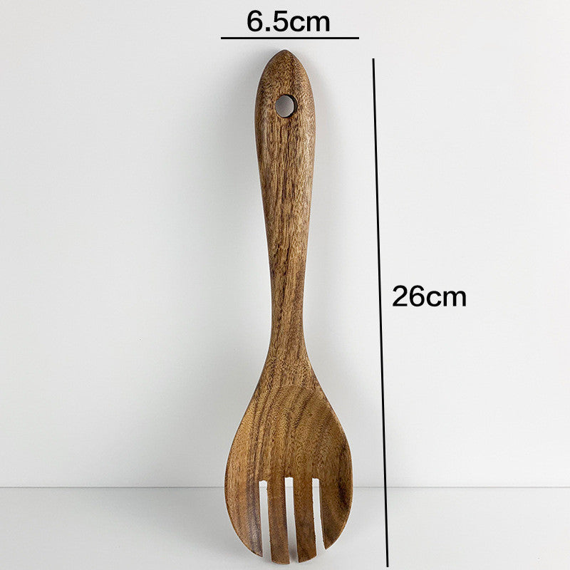 Thailand Teak art Natural Wood table Spoon Ladle Turner Long Rice Colander Soup Skimmer Cooking Spoons Scoop Kitchen Tool Set