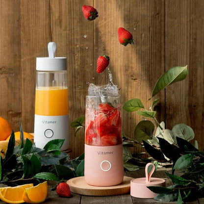 350ml Portable Blender Juicer – USB Rechargeable Personal Smoothie & Juice Mixer Bottle