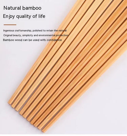 Natural Bamboo Chopsticks Jade Unpainted Solid Wood Chopsticks