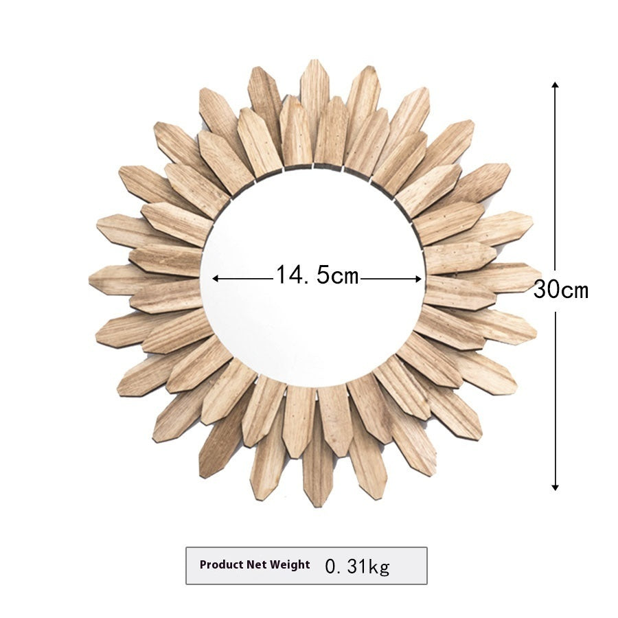 European-Style Solid Wood Handmade Hanging Mirror for Homestay & Hotel