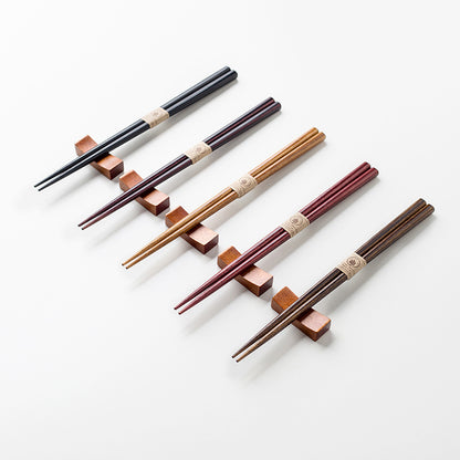 Sunlife Color Wooden Chopsticks Five Pairs Solid Wood Chopsticks Wooden Chopsticks Japanese Style Home Non-slip Wooden Chopsticks Five-piece Set