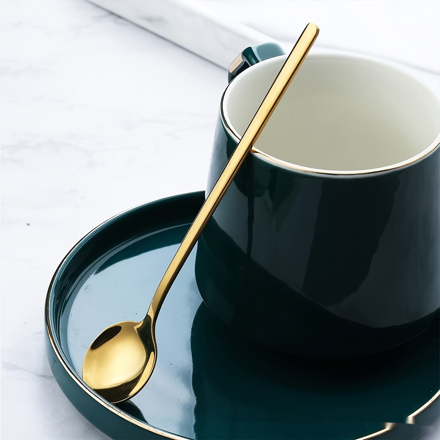 Stainless Steel Round Long Handle Stirring Coffee Spoon