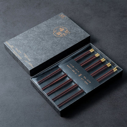 Gift Boxed Chicken Wings Log chopsticks Household Chopsticks Family Set 5 Pairs