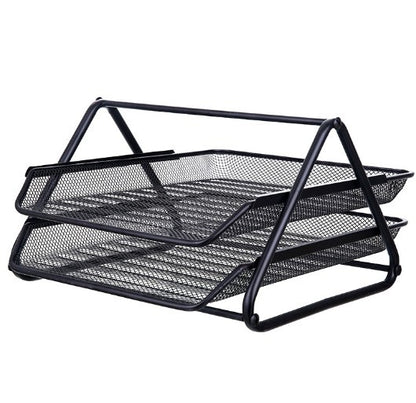 Iron Three Layer File Tray Office Supplies Multi-functional File Holder